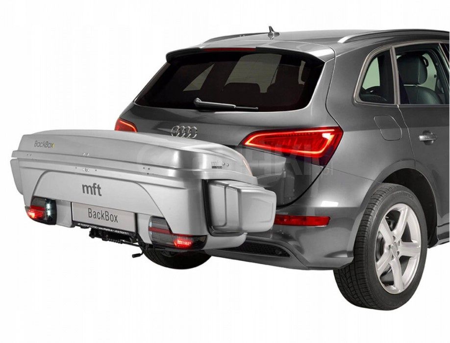 Kufer na hak MFT BackBox Silver + platforma BackCarrier + adaptery