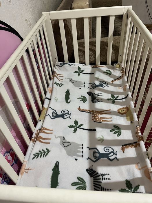 детская кроватка Верес ЛД 13 Соня белого цвета с матрасом