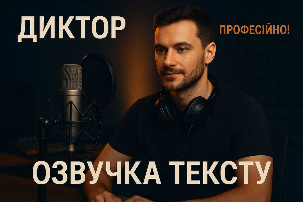 ДИКТОР / Озвучка тексту / ПРОФЕСІЙНО!!!