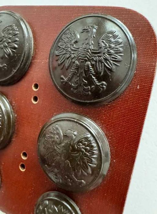 Guziki wojskowe komplet z orłem bez korony