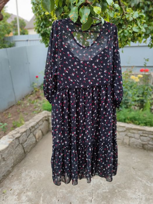 Легке жіноче шифонове плаття з підкладкою