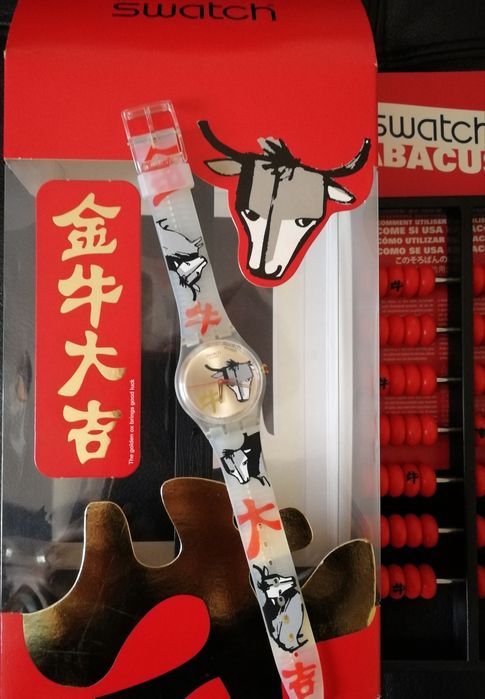 Relógio Swatch coleção Bull's On Rodeo Raro ano novo Chinês Ábaco