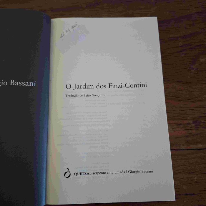 O Jardim dos Finzi-Contini - Giorgio Bassani