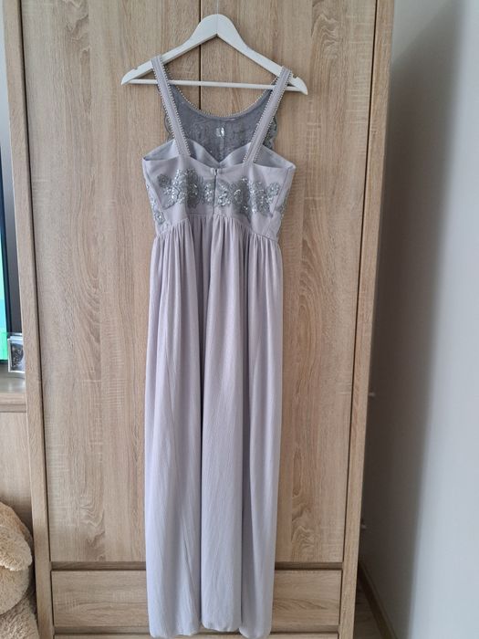 Sukienka maxi szaro-srebrna wieczorowar r.M/L