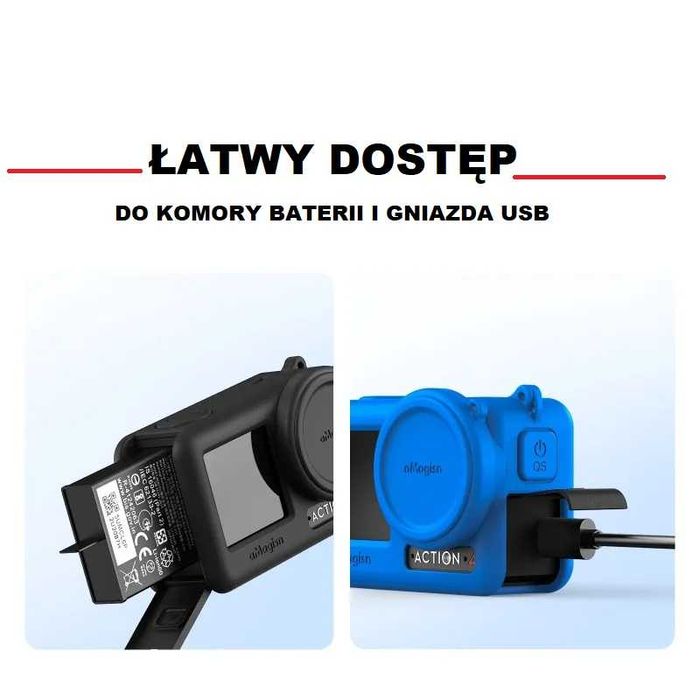 osłona silikonowa kamery + kapsel + 2 smycze DJI Osmo Action 4 BLUE