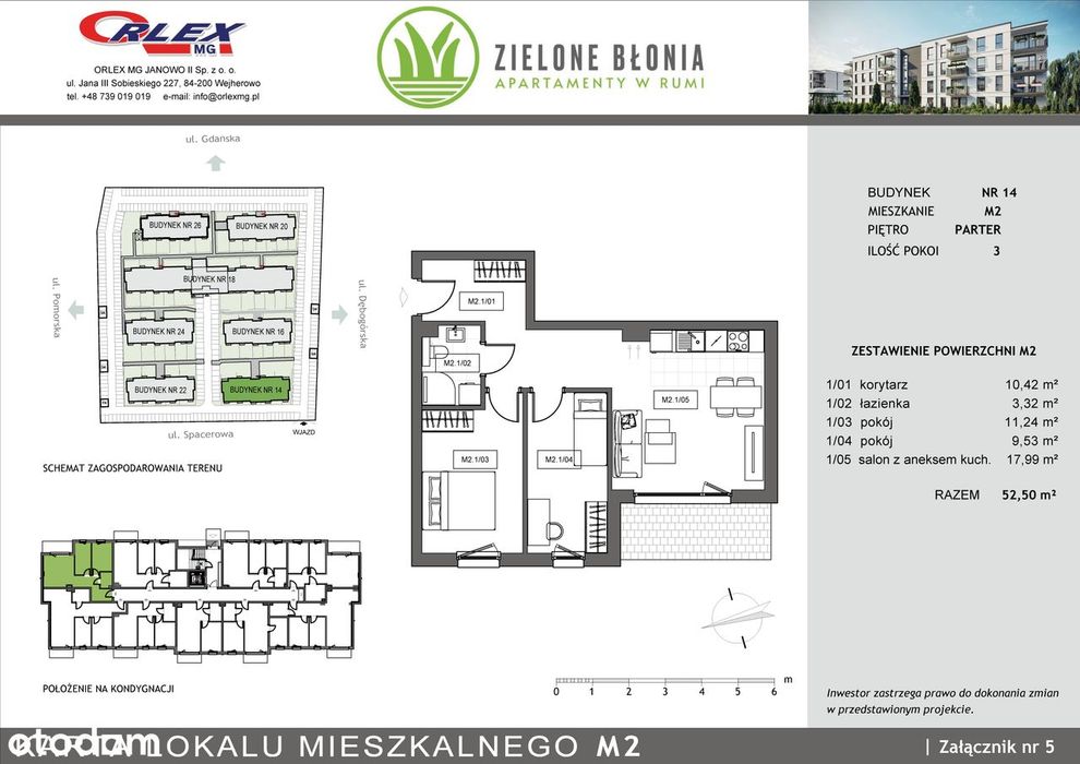 Mieszkanie narożne 3-pokojowe 14/M2