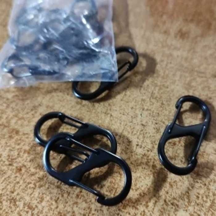 Мини карабины с блокировкой - нержавеющая сталь, антикражные крючки