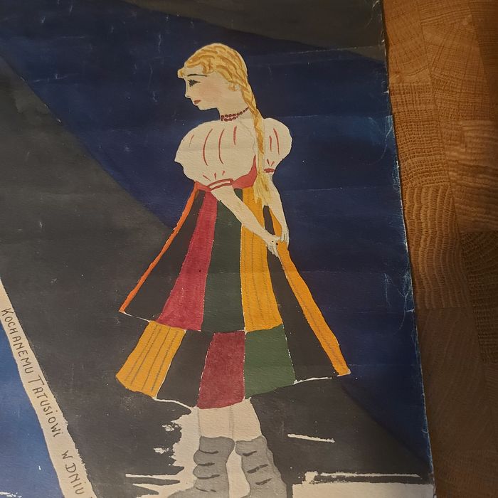 Obraz malowany na papierze z 1937 roku