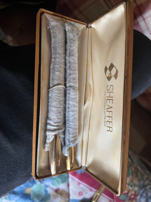 14k ouro scheaffer caneta conjunto lapizeira usado caixa