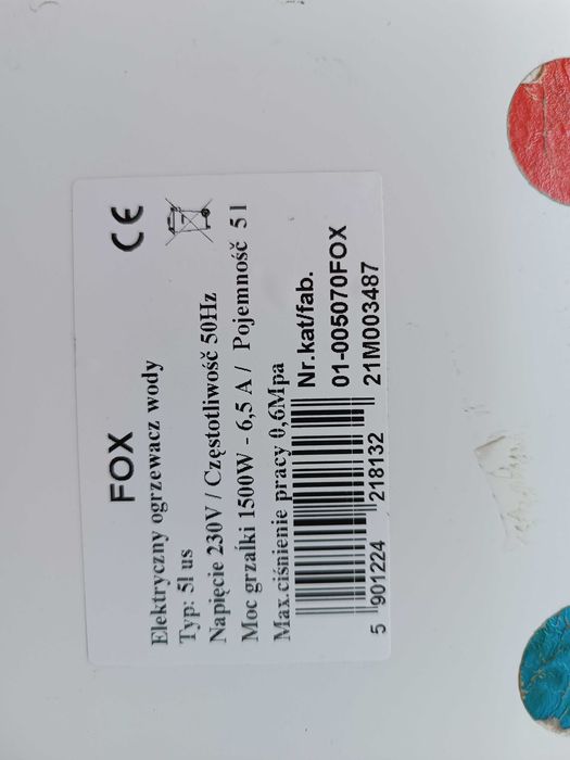 MYDOMO MD-4E4 FOX podgrzewacz typ;51 us Bateria umywalkowa automatyczna 10 l