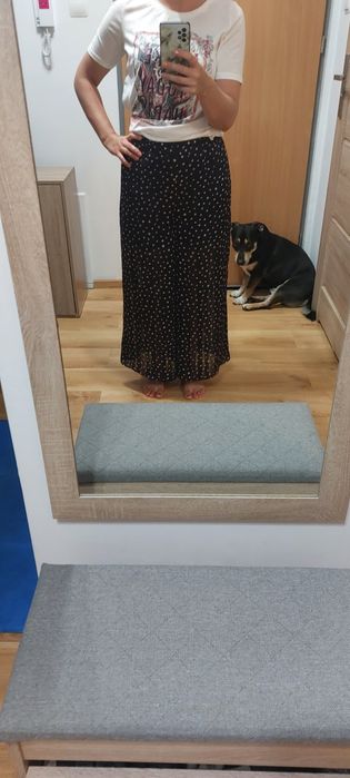 Spodnio spodnica w grochy szerokie nogawki