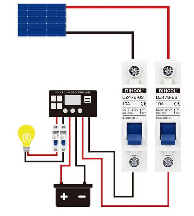 Автоматичний вимикач постійного струму DC 12V - 240V постоянного тока