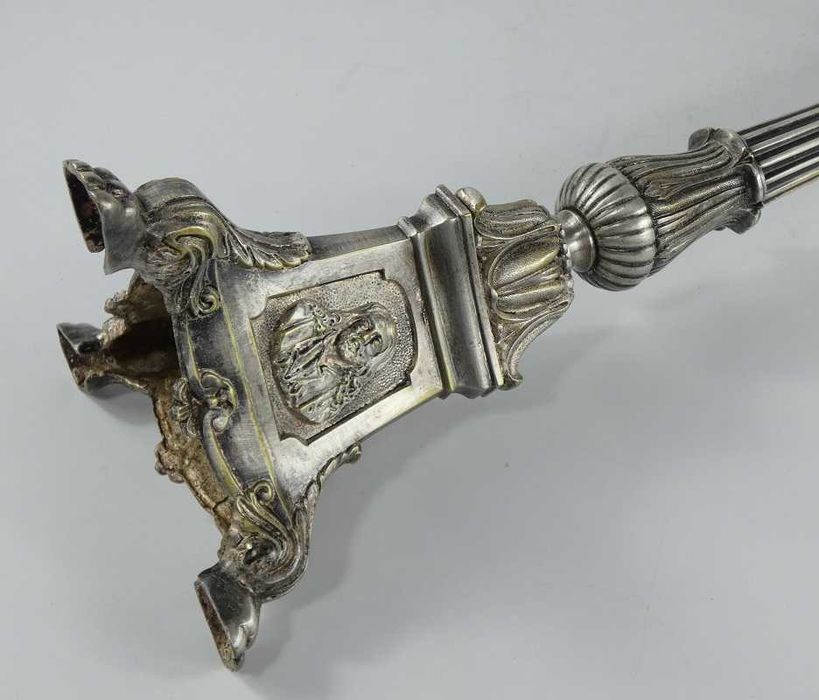 LICHTARZ świecznik mosiądz Jezus Maryja Serce Jezusa 50 cm