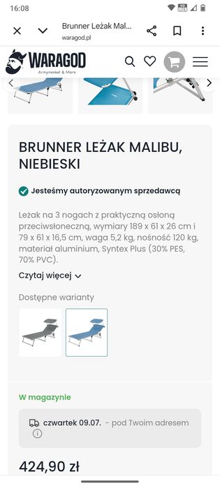 Leżak Brunner Malibu