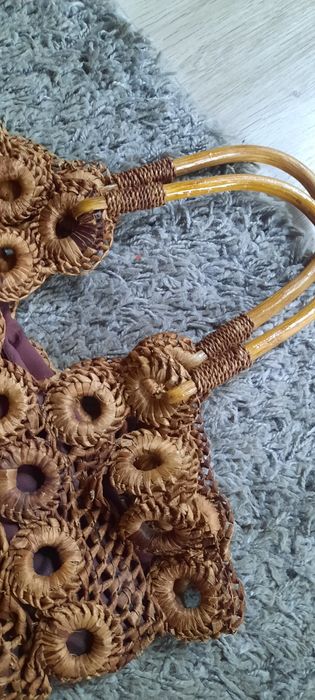 Torebka z wikliny PRL