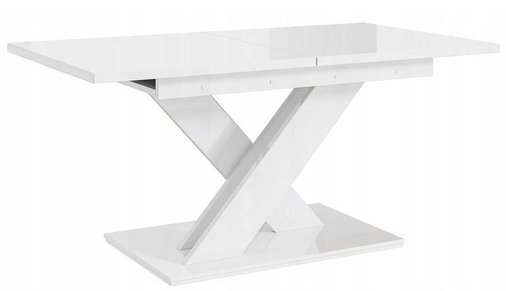 Biały stół rozkładany do salonu 140 cm – nowoczesny