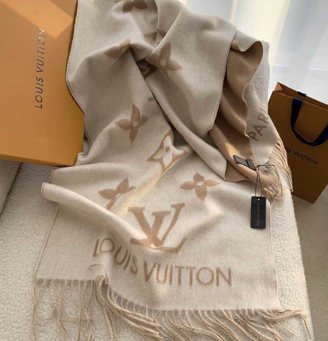Wełniany szalik kaszmirowy louis vuitton