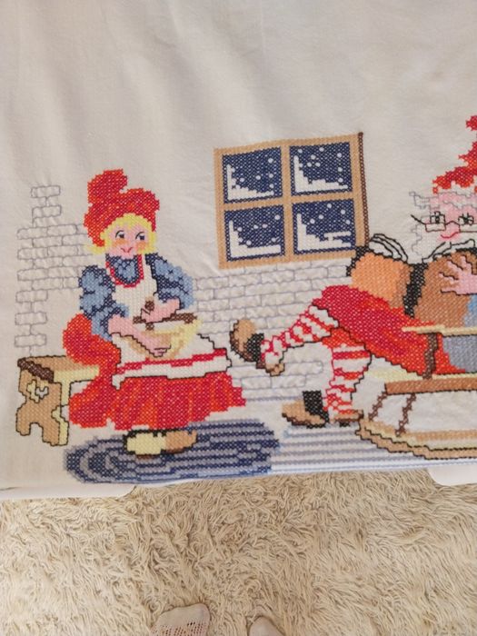 Obrus bawełna haft krzyżykowy  216cm x 134cm