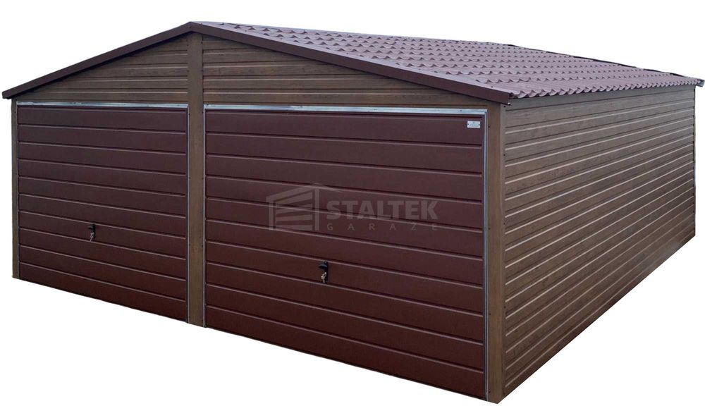 Garaż blaszany 6x5,8m - brama blachodachówka dach dwuspadowy ST248