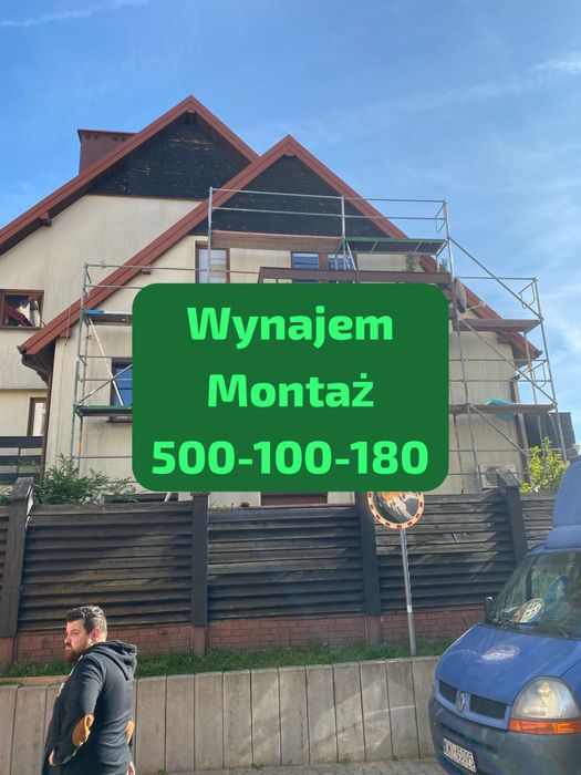 Rusztowanie elewacyjne,jezdne,modułowe wynajem montaż transport