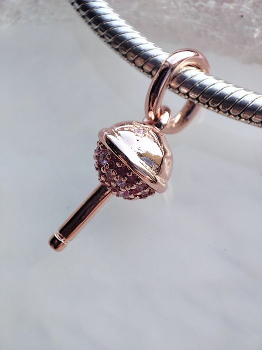Charms zawieszka srebro 925 rose gold lizak