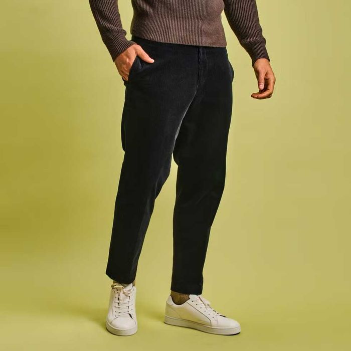 Вельветові штани брюки Uniqlo Black Corduroy Drawstring Smart Ankle Pants 2-Way Stretch Розмір ХЛ