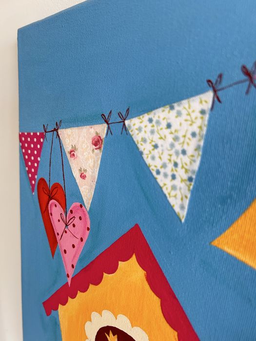 Duas telas decorativas pintadas à mão 60x50