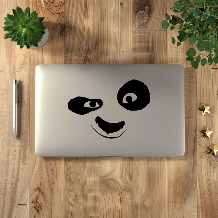Naklejka OCZY PANDY - 14x10cm - na telefon, laptop, samochód