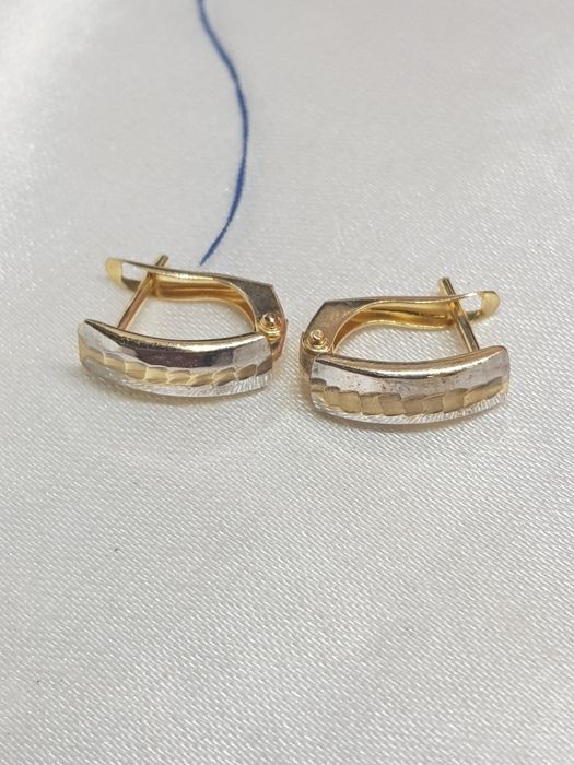 Złote kolczyki angielskie zapięcie złoto 585