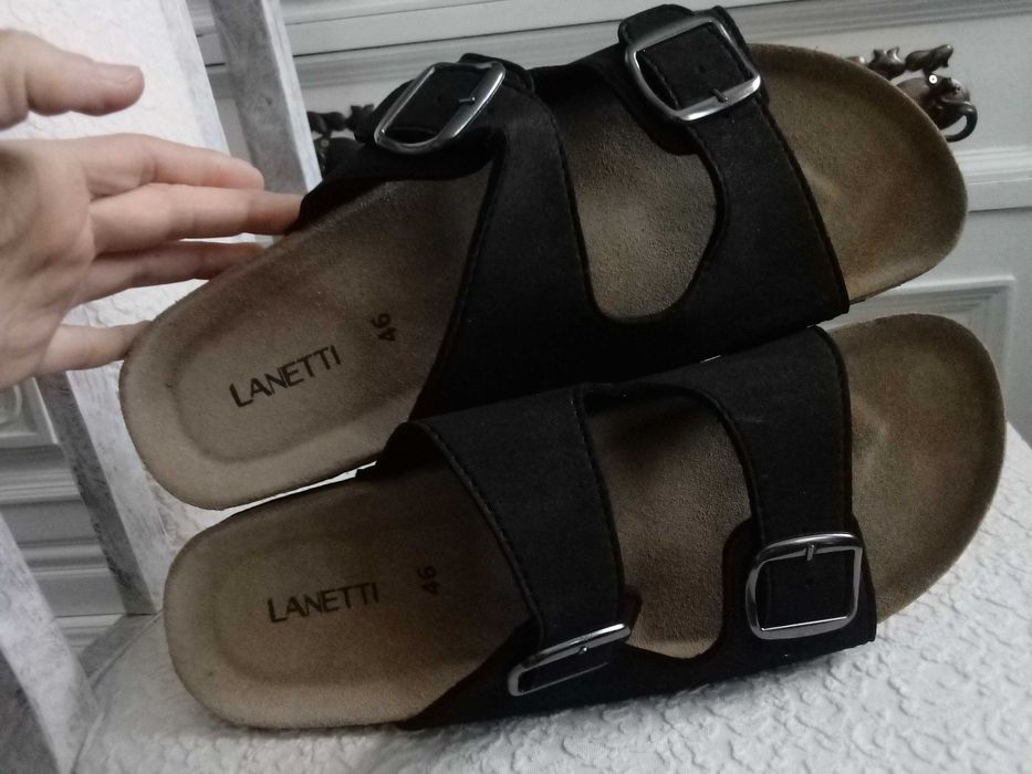 prawie NOWE Lanetti sandały męskie 46 buty letnie klapki