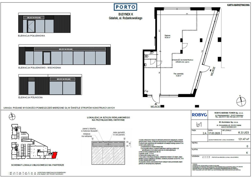 Obok SUPERMARKETU | PORTO Letnica | Parter | Lokal usługowy 121,47 m²