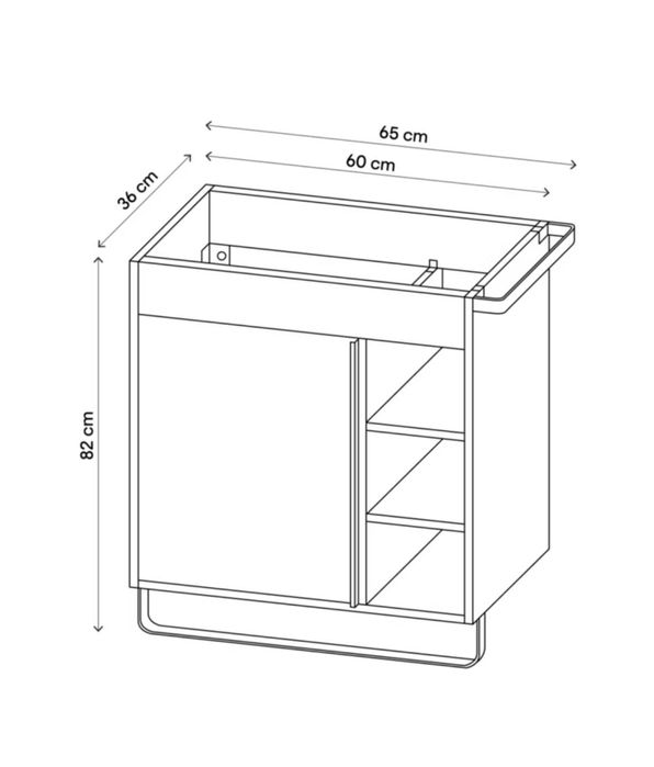 Szafka łazienkowa + umywalka + bateria