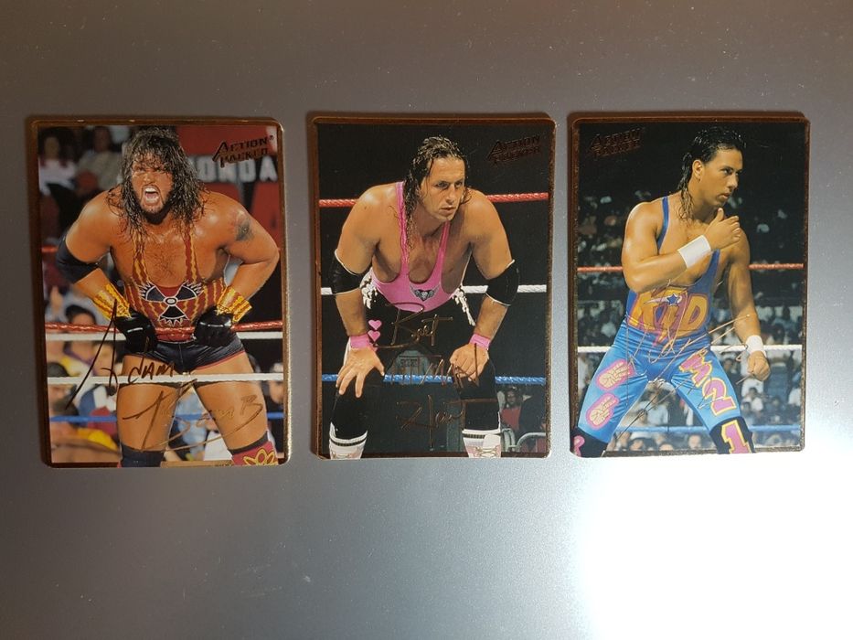 1994 Action Packed WWF #1 Bam Bam Bigelow e #2 IRS quase Mint e outros