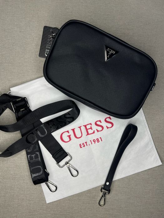 Чоловіча сумка Guess через плече | Клатч Гесс месенджер барсетка 2в1