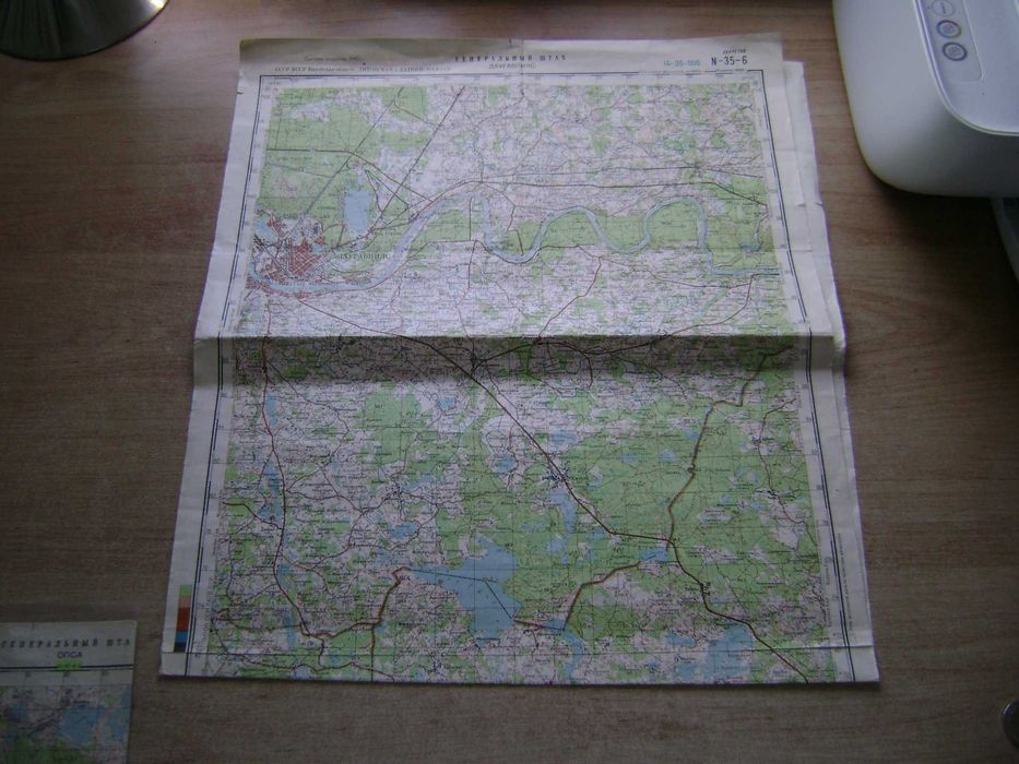 Starocie z PRL - Militaria = Mapa wojskowa radziecka Sztabu Generalnego z 1984r./1942r. TANIO