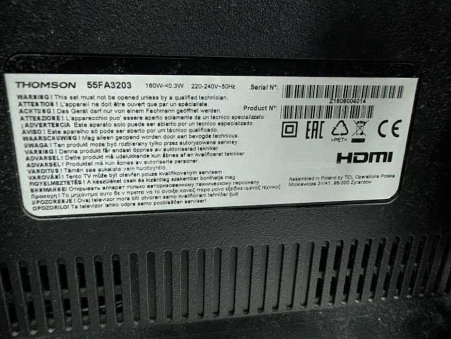 TV THOMSON 55FA3203 - Display partido