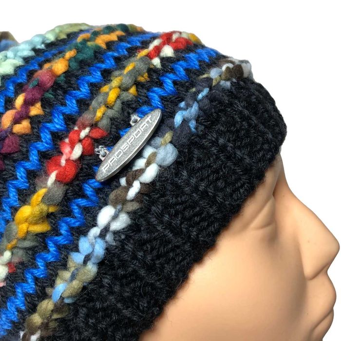 CG60 Ciepła Czapka Zimowa PROSPORT Wełna HANDMADE Pompon Unisex