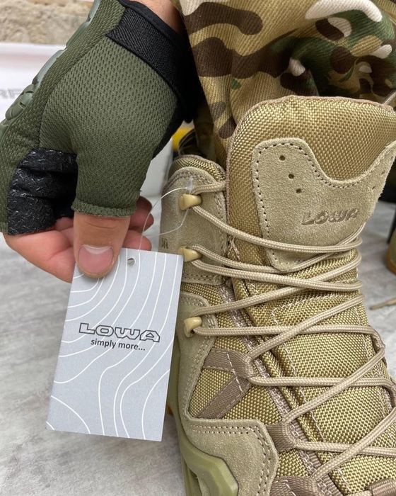 Трекинговые ботинки lowa водозащитные берцы gore-tex в цвете койот | Для ЗСУ
