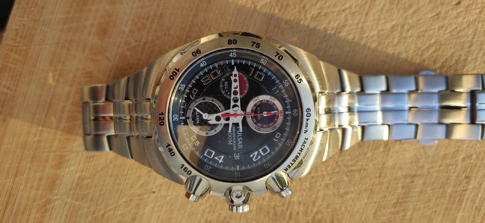 Relógio Pulsar Chronograph 100m – Aço – Original