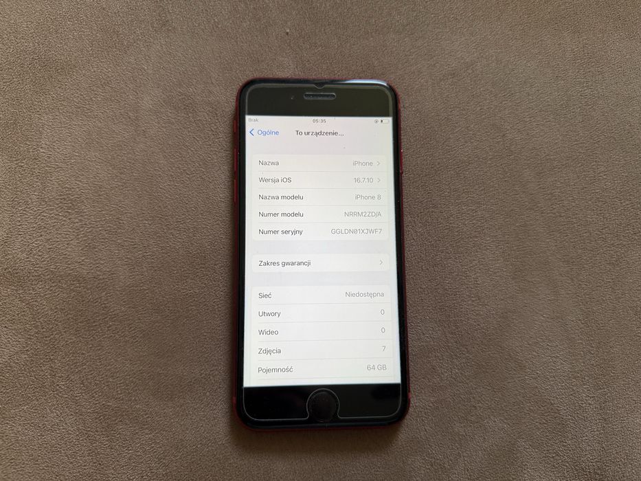 iPhone 8 Red   100%  Kondycja Baterii
