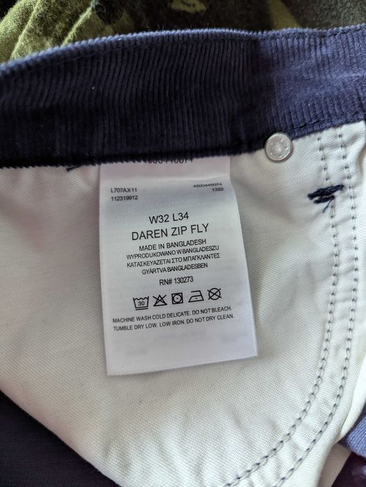 Lee Daren Zip Fly Sztruksowe Regular straight , zip fly, W32 L34