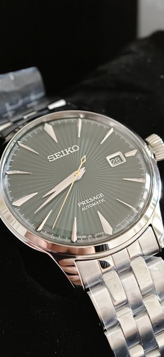 Zegarek męski Seiko SRPE15J1 Presage Automatic Zielony