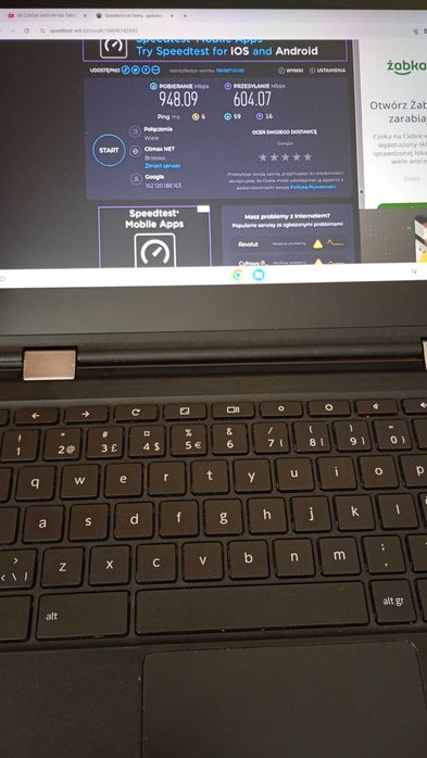 Lenowo 300e 2nd gen Chromebook laptop do internetu 1 Gbit !