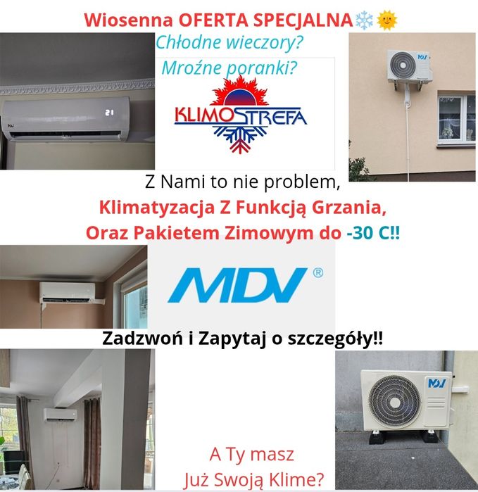 MDV Oasis Klimatyzacja, Pompa, Tylko teraz 4900 z montażem!