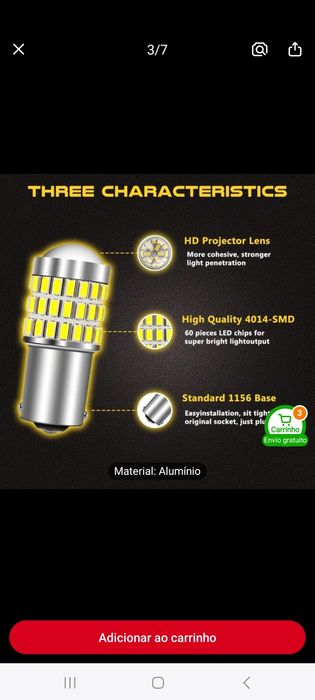 5 lâmpadas Led traseiras