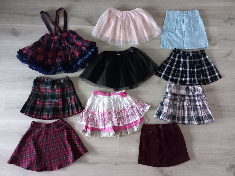 Spódniczki 110 zestaw kratka H&m Tu tiul