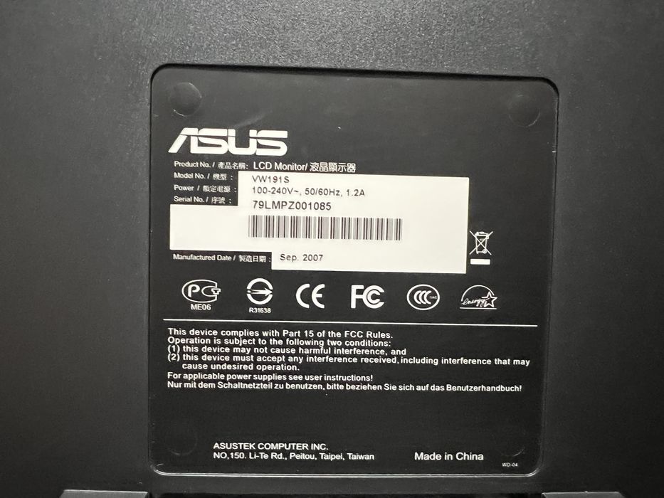 Monitor PC Asus