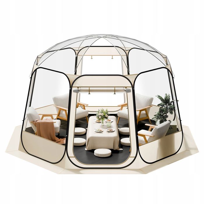 Namiot kempingowy VEVOR pop-up 366X345X220 cm przezroczysty solidny