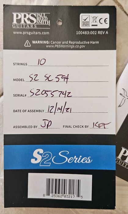 PRS S2 McCarty 594 Singlecut - Como Nova - Made in USA