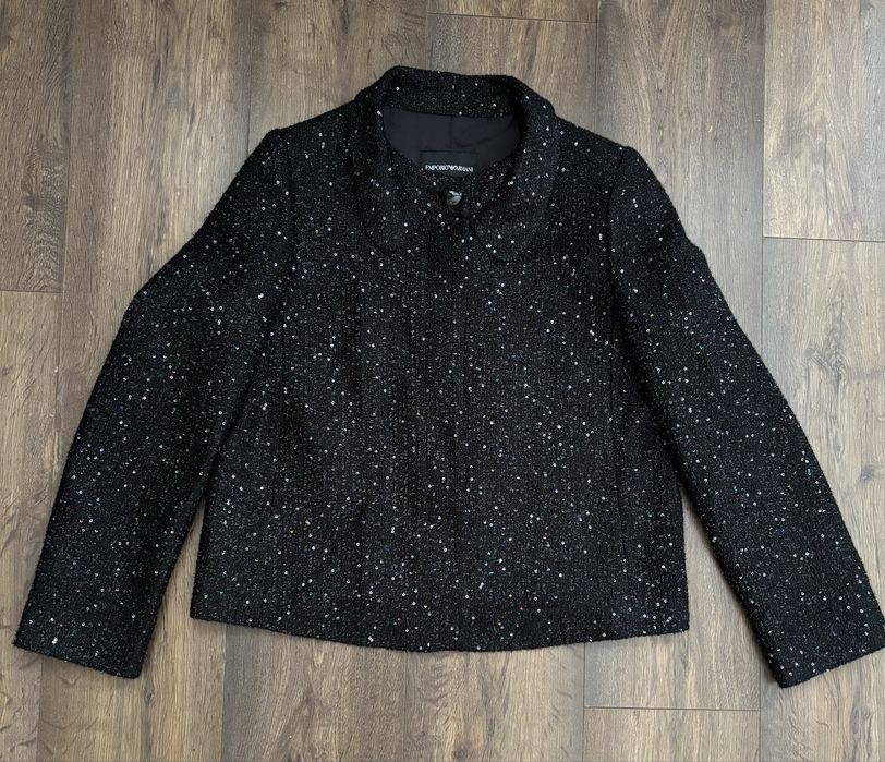 Піджак Emporio Armani Sequin Bouclé Tweed Jacket Original (штани брюка плаття шаль шарф хустка жакет)